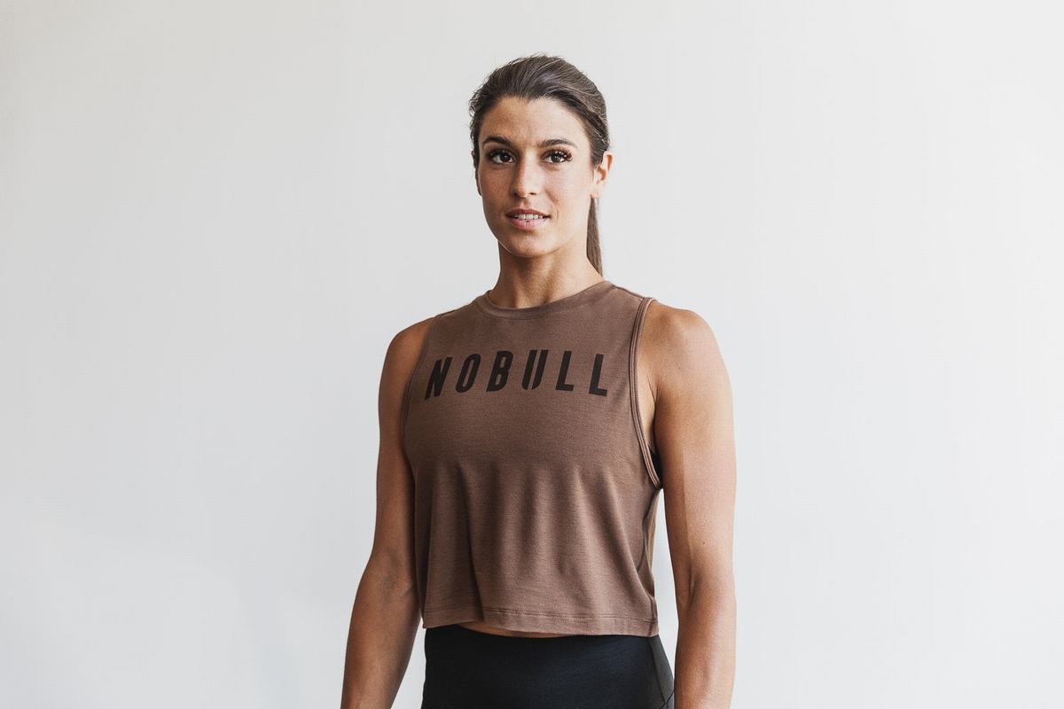 Nobull Muscle Women's Tank Tops Brown | Australia (WA5724)